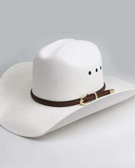 Stylish Handwoven Straw Cowboy Hat - Unisex Summer Sun Protection for 2023
