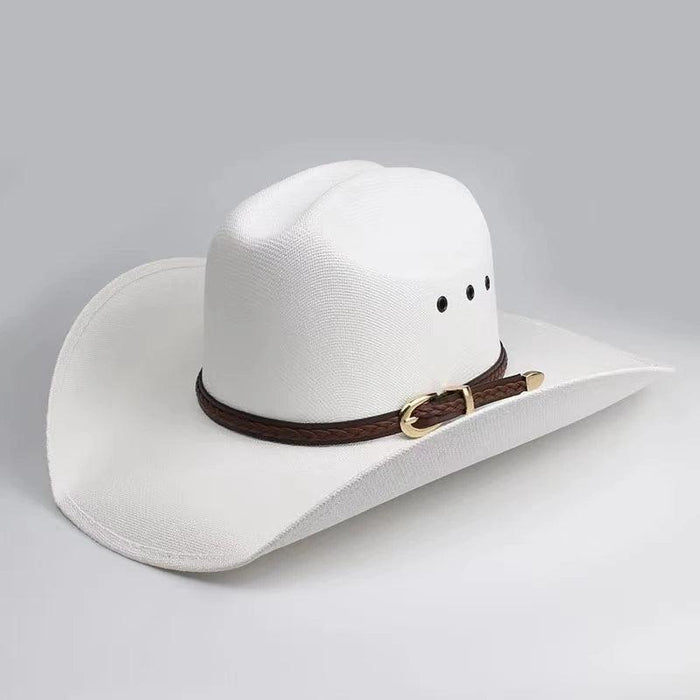 Stylish Handwoven Straw Cowboy Hat - Unisex Summer Sun Protection for 2023