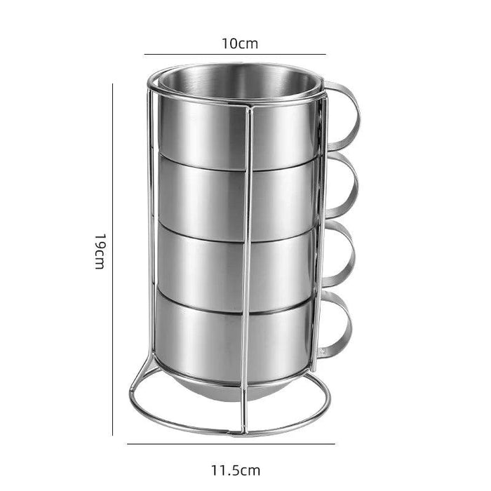 Elegant 6-Piece Set of Insulated Stainless Steel Tea Mugs for Home and Social Gatherings