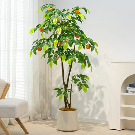 for Home Office Decoration Indoor Outdoor Plants simulation-lemon-tree-green-plant-pot-plant-decoration-bionic-fake-green-orange-tree-shooting-props-fake-plants-bonsai-2