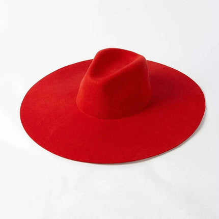 Wide Brim Wool Felt Fedora Hat for Men and Women