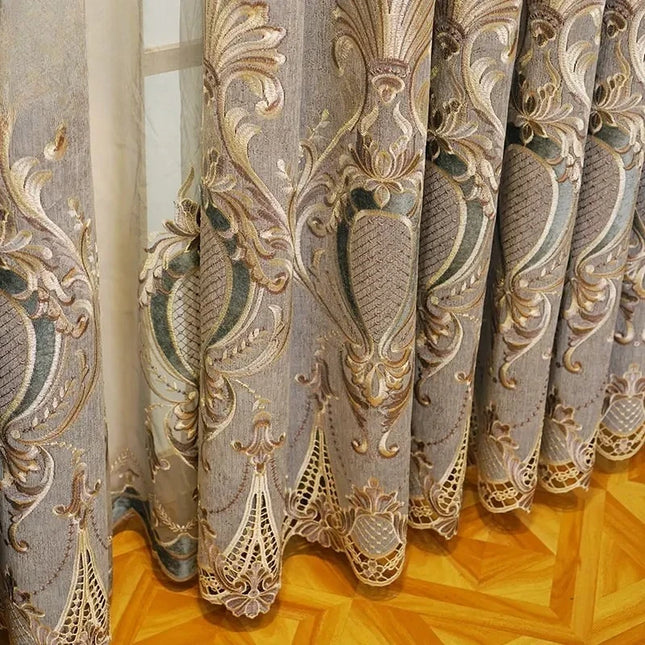 Luxury Chenille Blackout Curtains | Custom Size, Embroidered