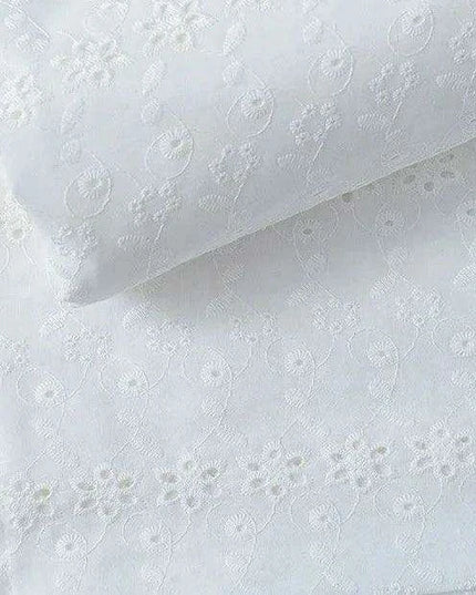Elegant 100% Cotton White Lace Material