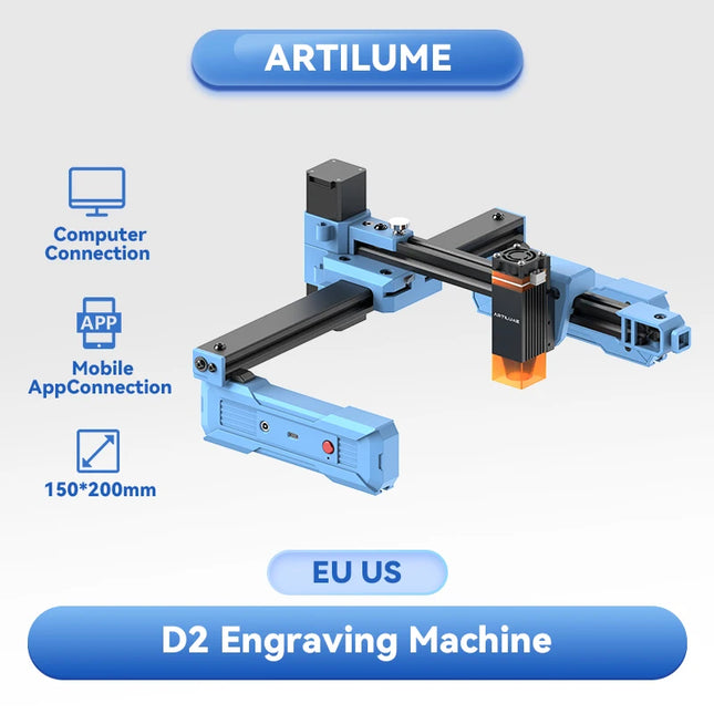 Artilume D2 Portable Laser Engraving Machine - 0.01mm Precision, APP C