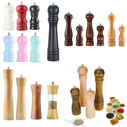 Elegant Solid Wood Adjustable Salt and Pepper Mill Set for Outdoor Dining