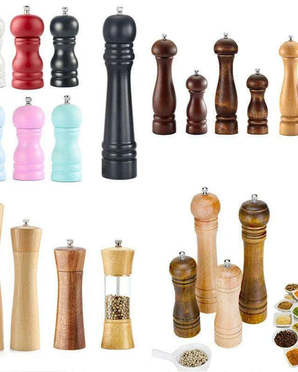 Elegant Solid Wood Adjustable Salt and Pepper Mill Set for Outdoor Dining