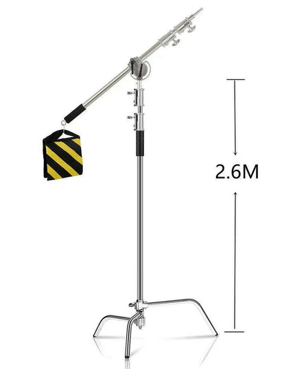 Heavy-Duty 2.49M Stainless Steel Boom Arm Light Stand Kit for Professional Photography