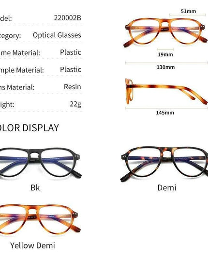 Vintage Style Blue Light Blocking Pilot Glasses for Unisex Fashion and Eye Protection