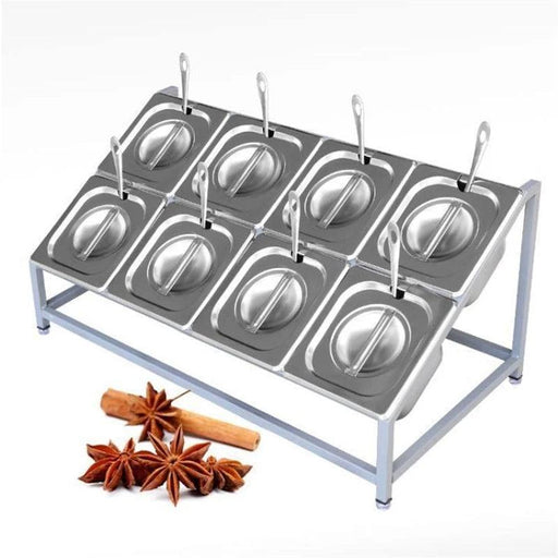 1/6 inclined portion basin rack Milk Tea Shop Jam Box Divided Seasoning Grid Rack 4-6-8 grid base bracket quantity basin