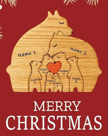 Customizable Bear Family Wooden Puzzle - A Unique Keepsake to Celebrate Family Love