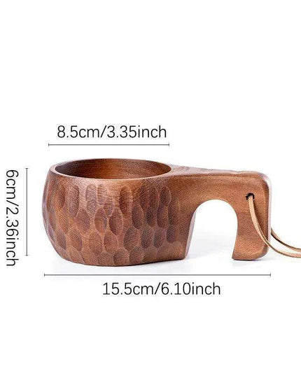 Artisan Acacia Wood Adventure Mug with Stylish Rope Handle - Your Unique Outdoor Drinkware