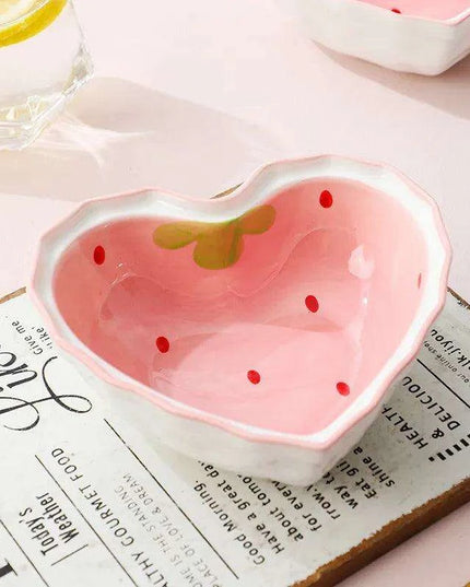 Charming Strawberry Bliss Ceramic Noodle Bowl Collection