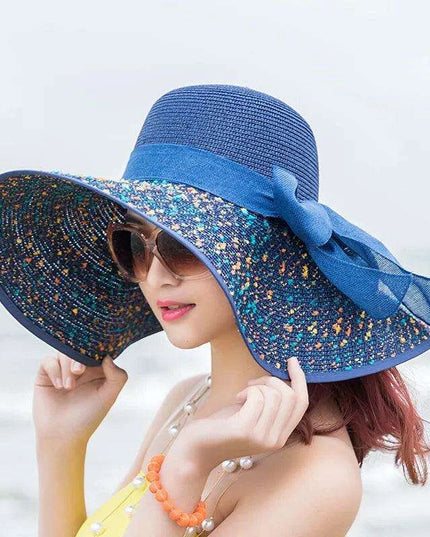 Korean-Inspired Oversized Foldable Women's Sun Hat - Ultimate 15CM Brim for Summer Getaways