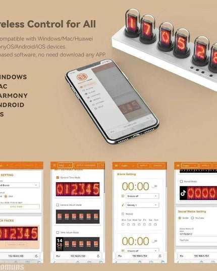 Vintage Nixie Tube WiFi Alarm Clock with Dynamic RGB Lighting - A Must-Have Accessory for Gamers