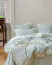 Blue / Queen 200X230cm 7pcs / Fitted Bed Sheet