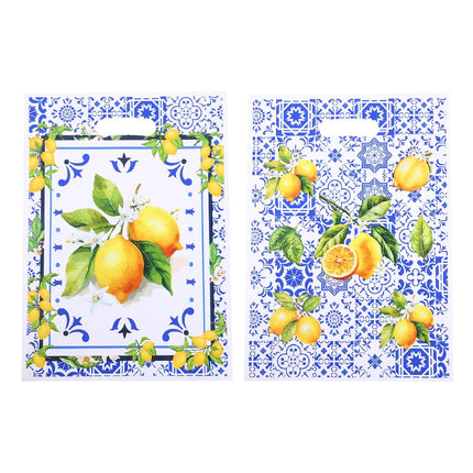 Blue & White Porcelain Lemon Party Supplies | 50-Piece Set