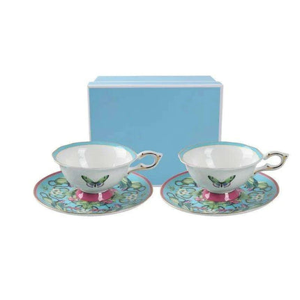Enchanting Butterfly Haven Bone China Tea Cup and Saucer Collection