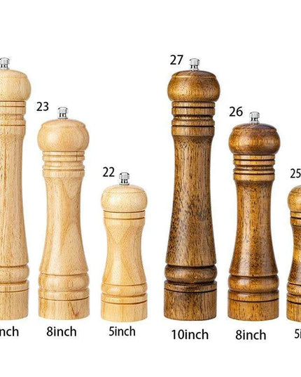 Elegant Solid Wood Adjustable Salt and Pepper Mill Set for Outdoor Dining