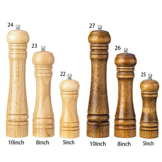Elegant Solid Wood Adjustable Salt and Pepper Mill Set for Outdoor Dining