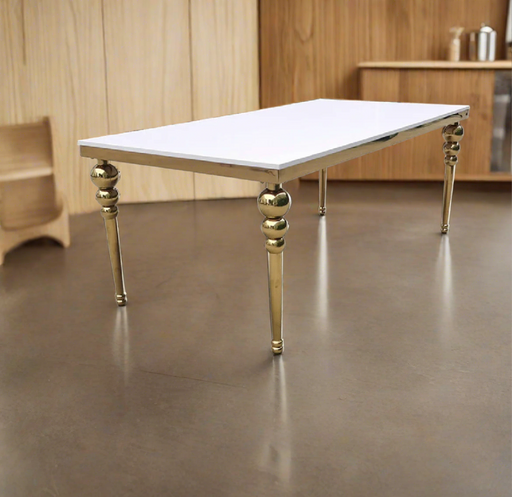 Elegant Stainless Steel and Wood Wedding Tabletop Display