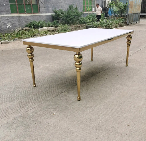 Elegant Stainless Steel and Wood Wedding Tabletop Display