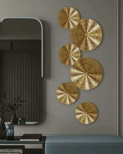 Luxurious Golden Aura Metal Wall Art for Chic Home Decor