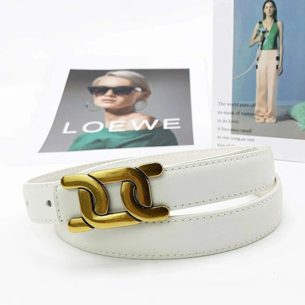 Chic Women's Leather Waist Belt with Modern Buckle Design | Fashionable Korean Trend