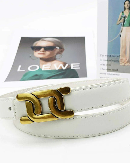 Chic Women's Leather Waist Belt with Modern Buckle Design | Fashionable Korean Trend