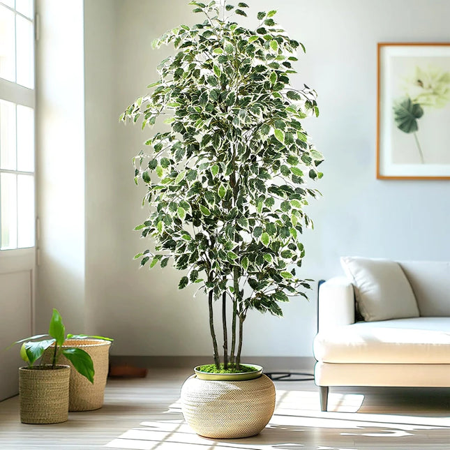 Monakore Large 3-6FT Real Touch Artificial Ficus Tree for Home Decor