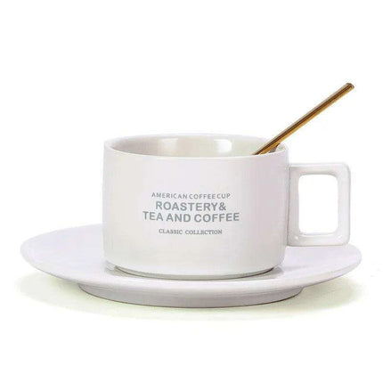 Luxurious Hand-Painted European Ceramic Coffee Mug Set with Gold Detailing - 110ml