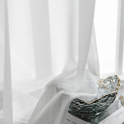 Cream White Sheer Tulle Curtains – Soft Voile & 6 Header Styles