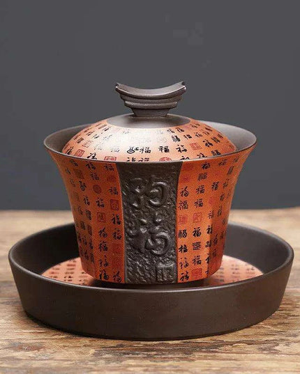 Elegant Purple Clay Tea Infuser Teapot - Ideal for Cozy Tea Gatherings