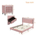 Luxury Queen Bed Set with LED Headboard Lights and Matching Nightstands