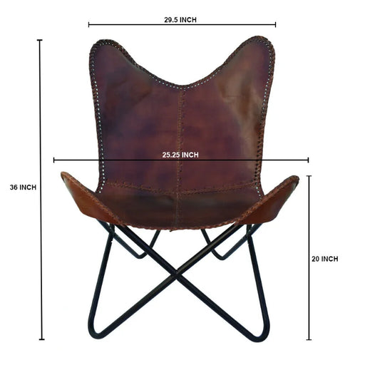 Vintage Brown Leather Butterfly Chair for Home and Outdoor Living