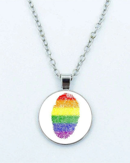 Vibrant Customizable Rainbow Glass Pendant Necklace for Love and Pride Celebration
