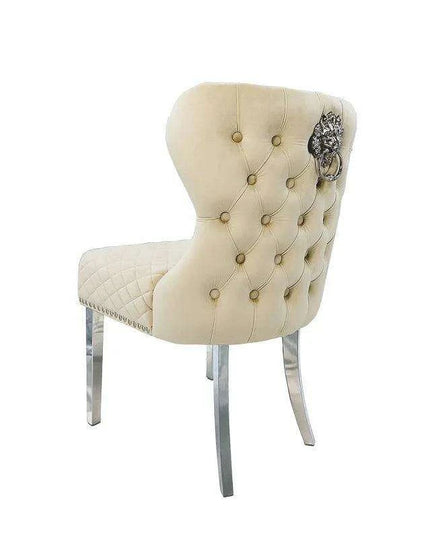 Set of 4 - Contemporary Elegance Dining Chairs with Stylish Stainless Steel Base