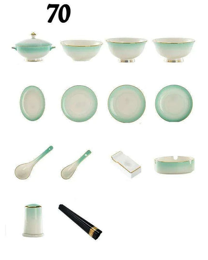 Exquisite Jingdezhen Bone Porcelain Dining Set: Sophisticated Tableware for Upscale Dining Events