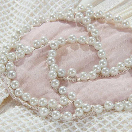 Pearl Embroidered V-Neck A-Line Dress with Flutter Sleeves