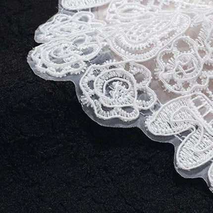 Elegant Embroidered Lace Dress with Stylish Ribbon Accents