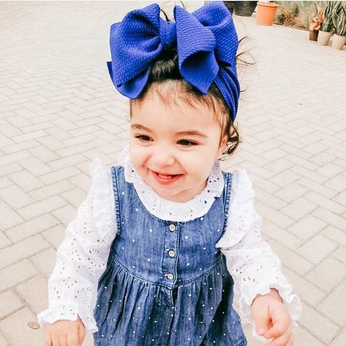 Chic Oversized Bow Turban Headband for Fashion-Forward Baby Girls