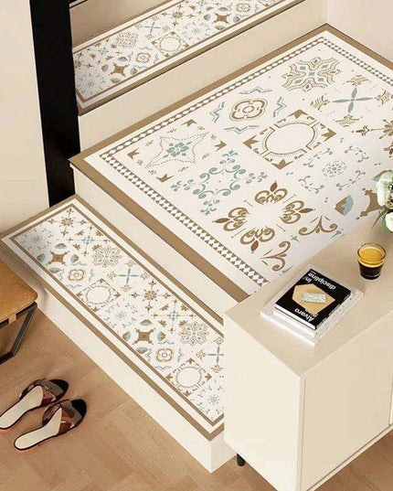 Elegant Nordic Water-Absorbent PVC Leather Stair Tread with Anti-Slip Design for Enhanced Home Safety