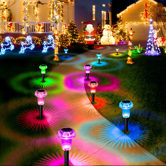 Swiatla 4Pcs Solar LED Mushroom Pathway Lights - Decorative & Vibrant