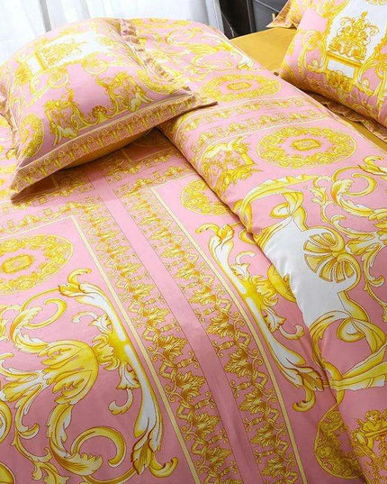 Stylish Modern Cotton Bedding Collection with Vibrant Digital Designs - Duvet Cover, Fitted Sheet & Pillowcases