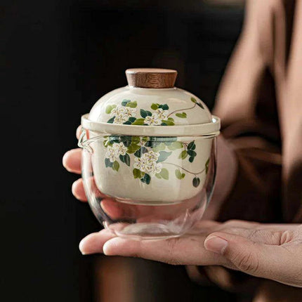 Portable Elegance: Travel-Friendly Chinese Kung Fu Tea Set with Glass Teapot and Cups