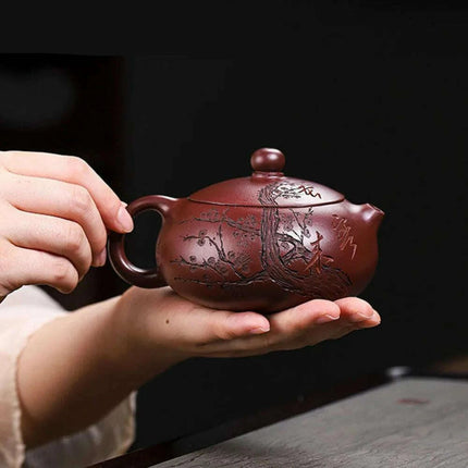 Artisan 250ml Yixing Purple Clay Teapot with Exclusive Dragon's Blood Sand Filter - A Collector's Delight for Tea Connoisseurs