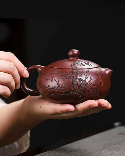 Artisan 250ml Yixing Purple Clay Teapot with Exclusive Dragon's Blood Sand Filter - A Collector's Delight for Tea Connoisseurs