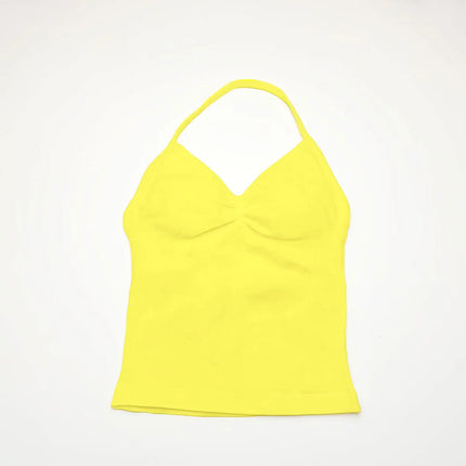 NCLAGEN Women's Longline Strappy Yoga Vest with Open Back for Fitness