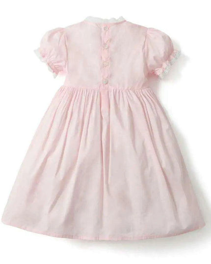 Delightful Baby Girls' Summer Lace Dress with Fun Bubble Sleeves and Exquisite Embroidery