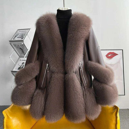 Luxurious Fox Fur Winter Coat: Chic Sophistication for Cold Days