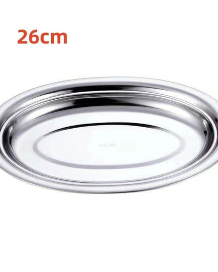 Sophisticated Stainless Steel Oval Serving Plates for an Exquisite Dining Experience